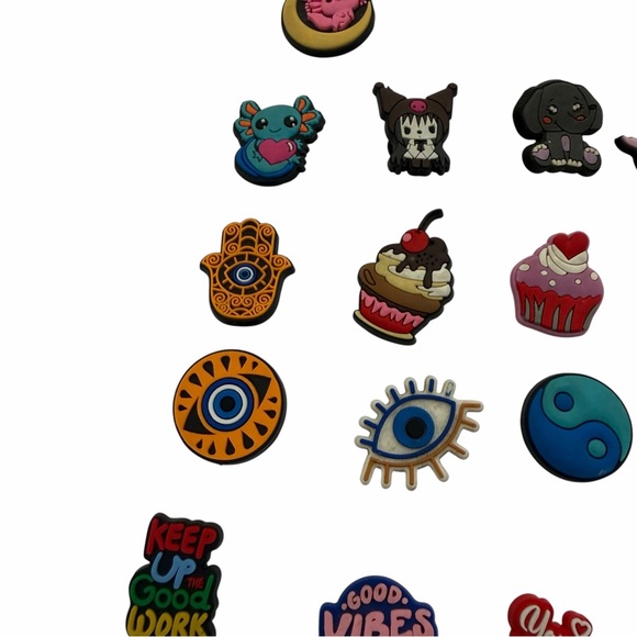 Large Jibbitz Charm Lot Crocs Shoe Charms Rainbow Food Animals Good Vibes - Picture 13 of 16